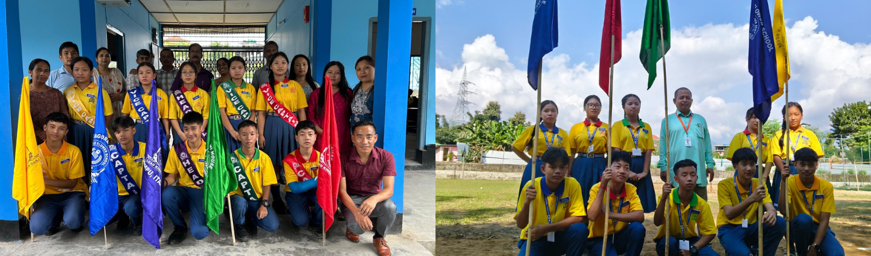 Students playing football